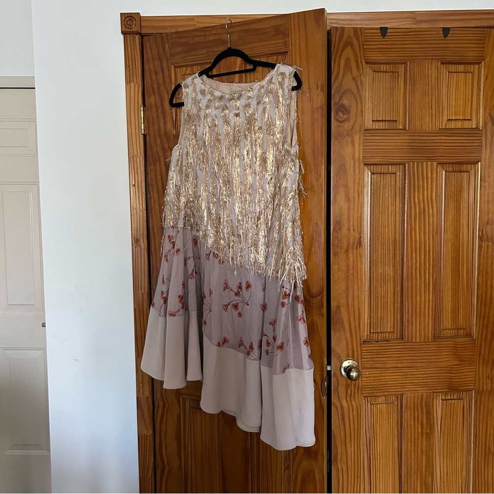 Rachel Comey Cream and Gold Maxi Dress A-Line